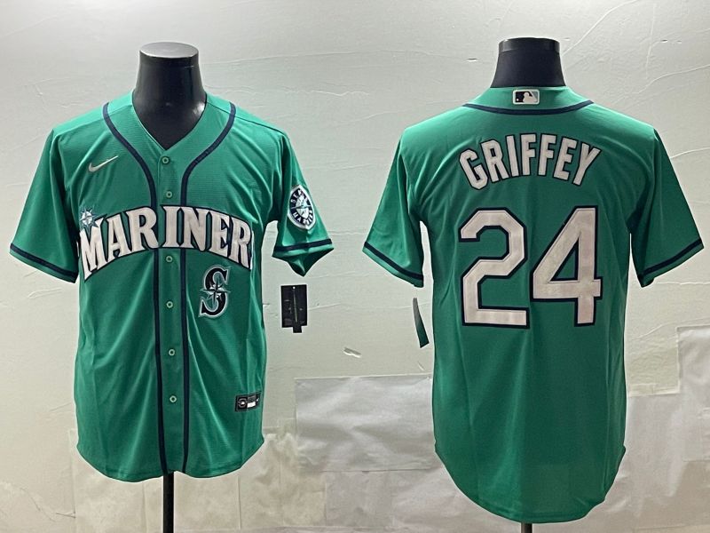Men Seattle Mariners #24 Griffey Green Game 2025 Nike MLB Jersey style 5->seattle mariners->MLB Jersey